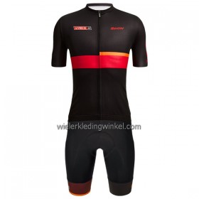 Set Fietsshirt + Korte Koersbroek 2022 LA Vuelta Madrid Rood Zwart